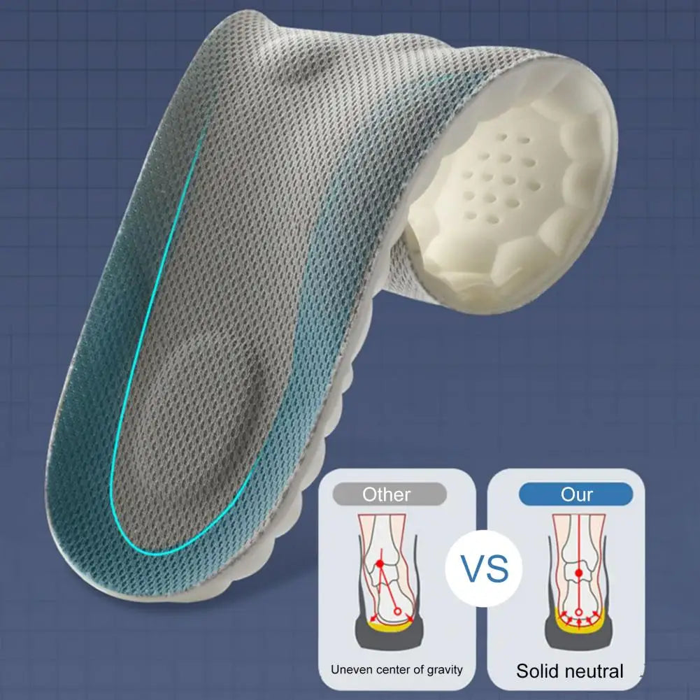 Memory Foam Insoles Cut to Fit Cloud Soles Breathable Inserts with Arch Support Shock-Absorbing Shoe Steppers for Sneakers
