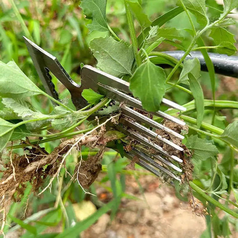 2 In 1 Garden Weeding Tool Manual Weed Grass Rooting Tool Puller Shovel Weeding Removal Hand Gardening Loose Soil Tools